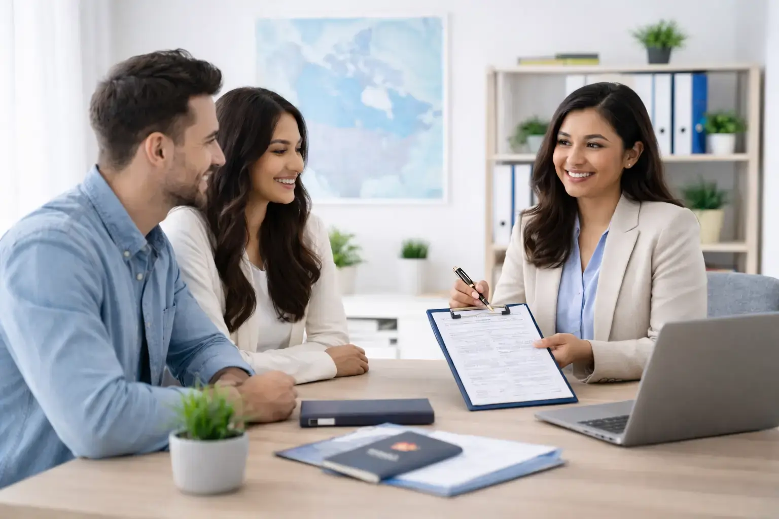 Real estate advisory consultant discussing investment strategy with client